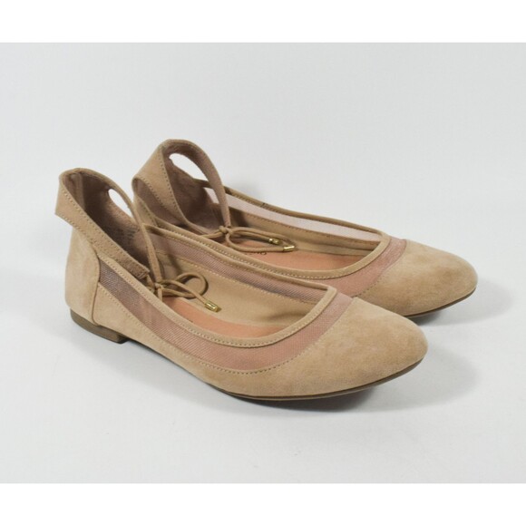 Christian Siriano for Payless Beige Ankle Strap Ballet Flats Shoes Sz 7.5W - Picture 3 of 5